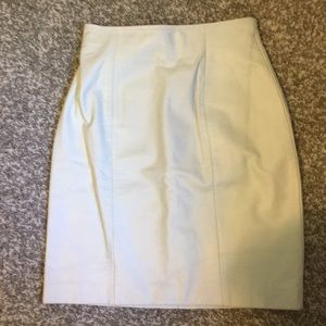 White Genuine Leather Skirt